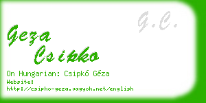 geza csipko business card