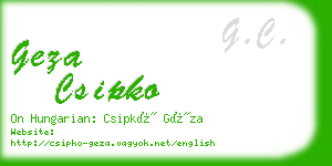 geza csipko business card